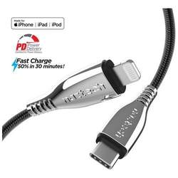 TITANIUM USB-C TO MFI LIGHTNING BRAIDED FAST CHARGE CABLE | 6FT | BLACK