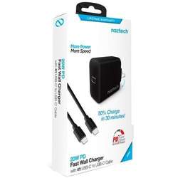 20W USB-C PD FAST WALL CHARGER | 4FT USB-C CABLE | BLACK