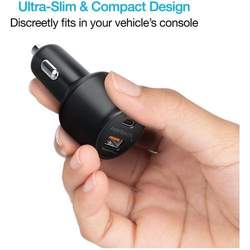 SPEEDMAX65 65W USB-C PD + USB LAPTOP CAR CHARGER WITH QUICK CHARGE 3.0 | BLACK